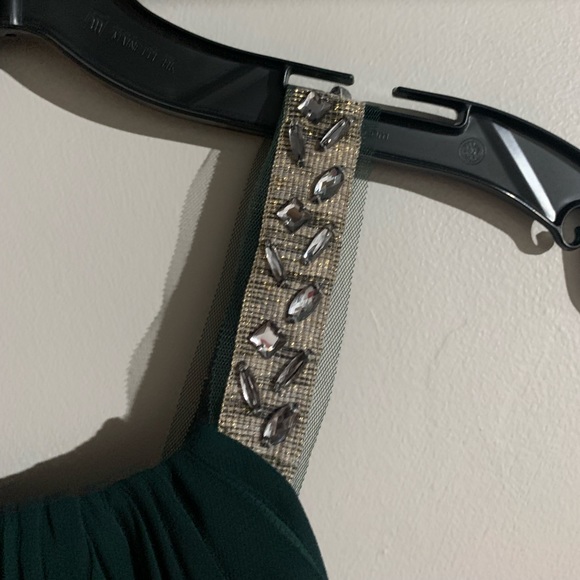 BCBG MaxAzria Celestine Dark Green Floor Length Dress - Picture 4 of 9